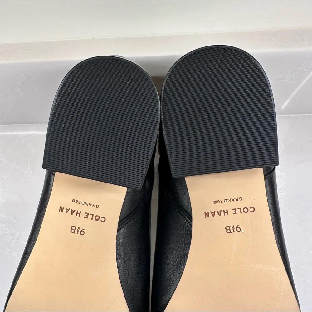 NWT || NIB: Cole Haan Elyse Black Ankle Leather Boots with Side Zip. Size: 9.5 B